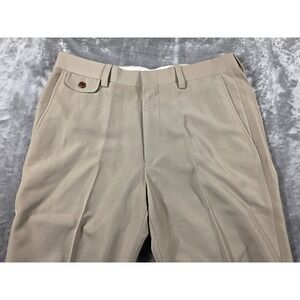 NEW Orvis Micro Travel Casual Chino Slacks Pants Mens 34 Beige RAW HEM